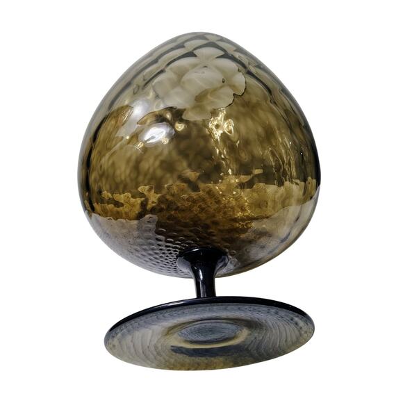 50s Rare Black Glass MCM Mid-Century Modern Huge Base Optical Vase Empoli Italy - Picture 5 of 8